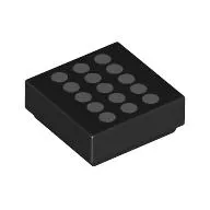 Tile 1 x 1 with 15 Silver Dots print