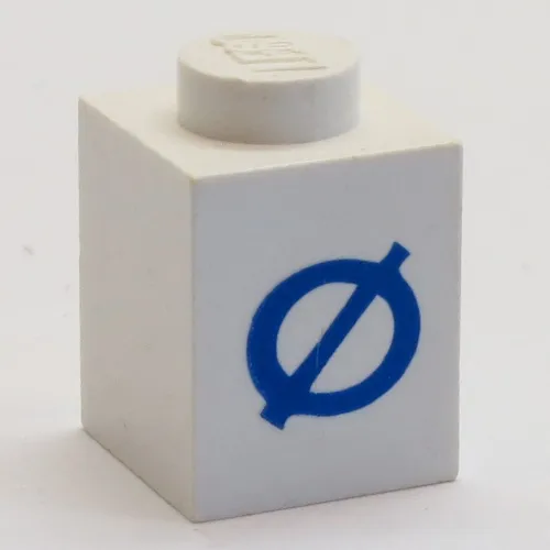 Brick 1 x 1 with Blue Danish 'Ø' Print