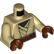 Torso Jedi Robe, Reddish Brown Undershirt and Belt Print (Agen Kolar), Tan Arms, Reddish Brown Hands