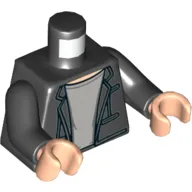 Torso Jacket over Light Bluish Gray T-Shirt with Light Nougat Neck Print (Bruce Banner), Black Arms, Light Nougat Hands