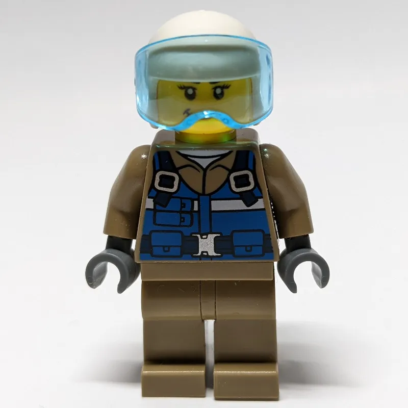 Woman, Pilot, Blue Vest, White Helmet