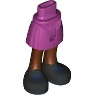 Minidoll Hips and Short Skirt with Reddish Brown Legs, Black Shoes, Dark Blue Laces print