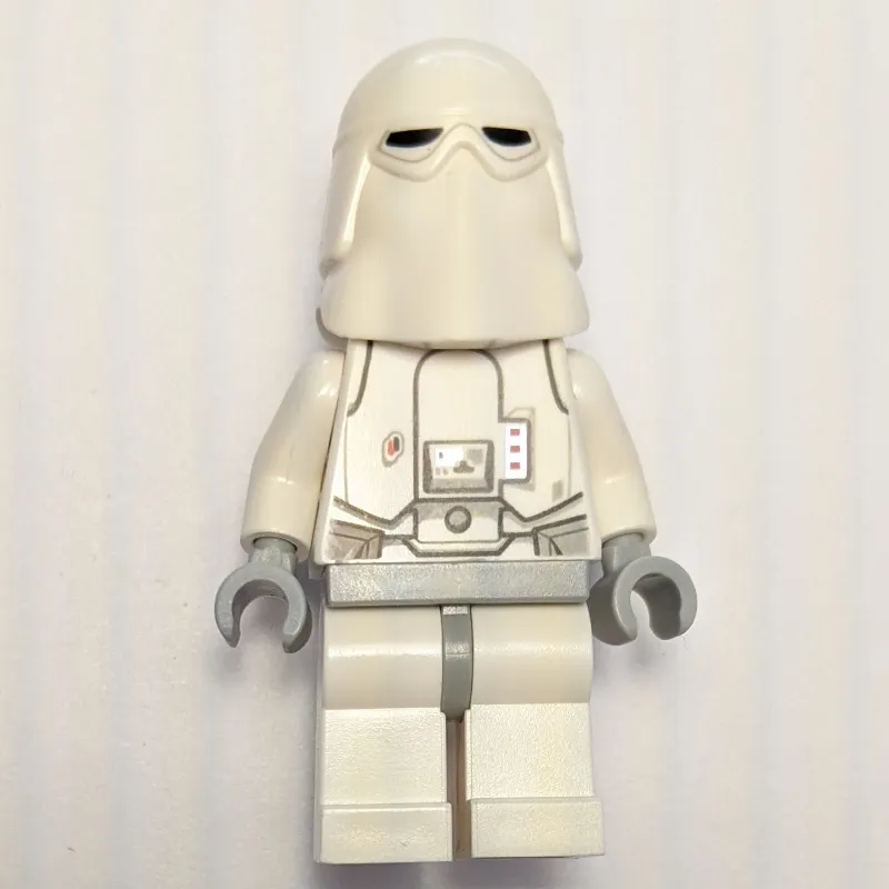 Snowtrooper, Light Bluish Gray Hips, Neck Bracket with Printed 1 x 1 Tile