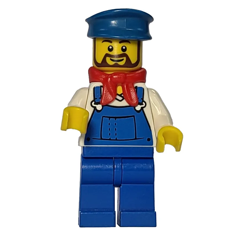 Train Machinist - White Torso, Blue Overall, Blue Hat