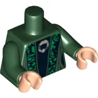 Torso Robes with Green Trim Print (McGonagall), Dark Green Arms, Light Nougat Hands