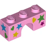 Brick Arch 1 x 3 with Hearts and Stars print