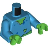 Torso, Sweater with Holes, Dark Blue Stains, Bright Green Body print, Dark Azure Arms, Bright Green Hands