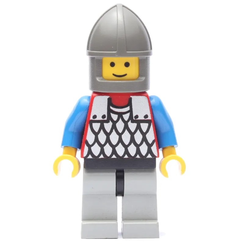 Knight (Scale Mail on Red) - Blue Arms, Light Gray Legs, Dark Gray Chin-Guard