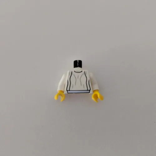 Torso Dress Light Gray Folds Print (Leia), White Arms, Yellow Hands
