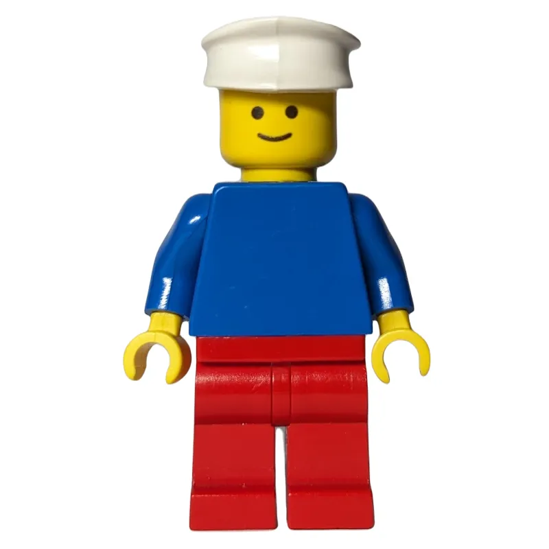 Blue Torso, Red Legs, White Cap