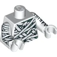 Torso White and Green Bandage Wrapping Print, White Arms and Hands with Bandages Print