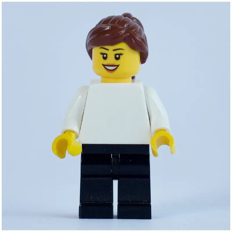 White Torso, Black Legs, Reddish Brown Hair, Female