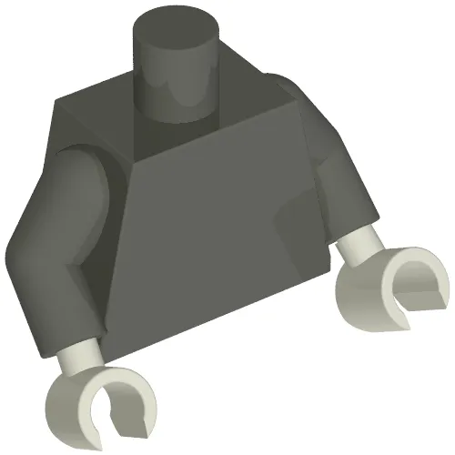 Torso, Dark Gray Arms, White Hands [Plain]