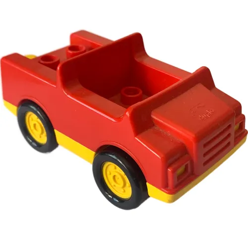 Duplo Car with 2 x 2 Studs and Yellow Base and Hubs