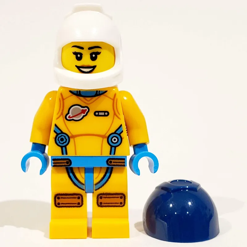 Astronaut, Female, Bright Light Orange Suit, Dark Blue Visor