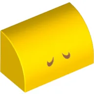 Brick Curved 1 x 2 x 1 No Studs with Medium Nougat Lines (Nostrils) Print