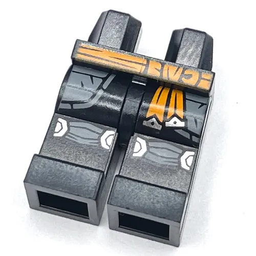 Hips and Black Legs with Orange Belt, Light Bluish Grey Robe and Knee Caps print