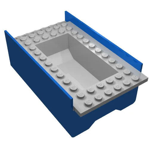 Boat Hull Section, Middle 12 x 6 x 3 1/3, Deck Color Light Gray