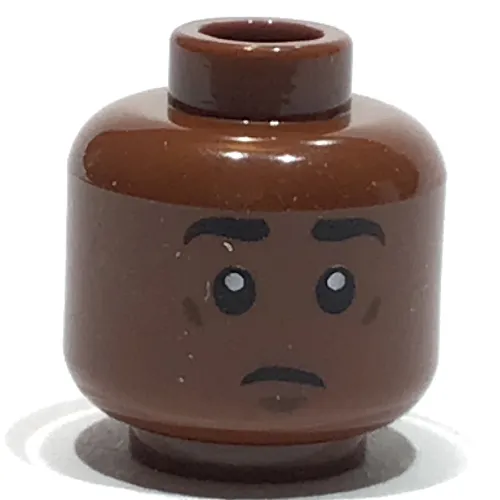 Minifig Head Finn, Eyebrows, Worried / Closed Eyes Print