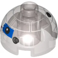 Brick Round 2 x 2 Dome Top, Hollow Stud with Blue Imperial Astromech Droid Print
