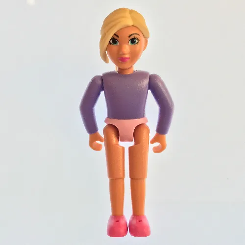 Belville Figure Fixed Elbows, Child, Female, Light Yellow Hair, Dark Purple Shirt, Magenta Shoes