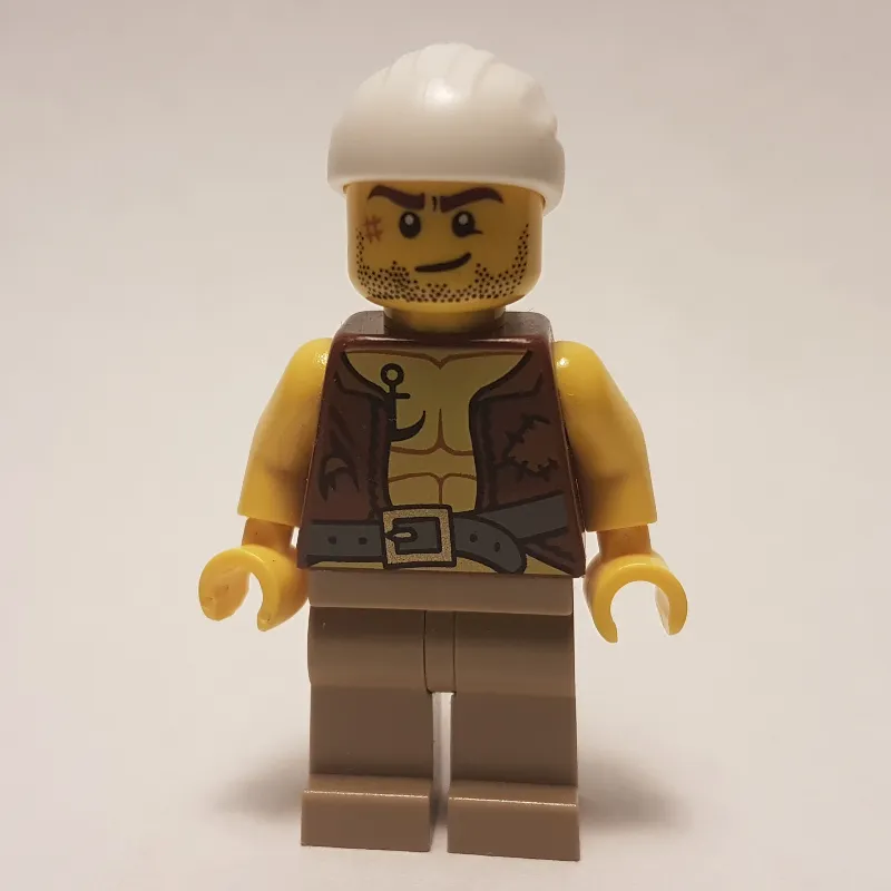 Pirate - Anchor Tattoo, Dark Tan Legs, White Bandana