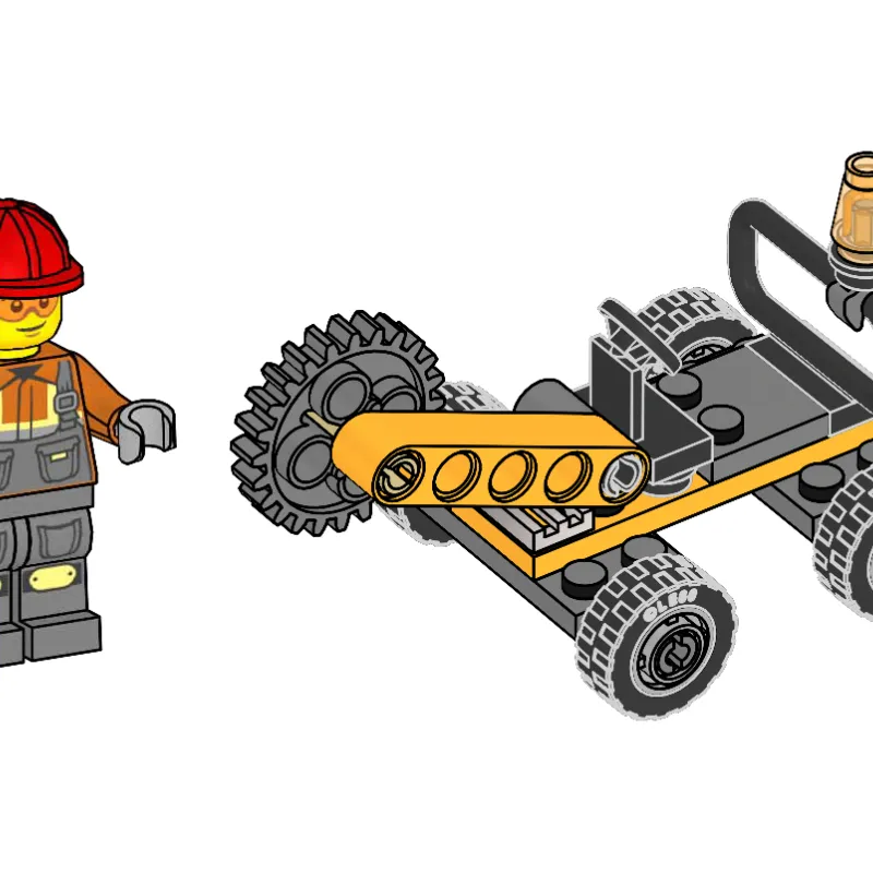 Construction Worker with Rotary Cutter