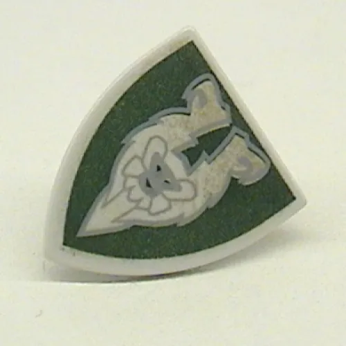 Shield Triangular with Dark Green and Gold Rascus Monkey Print