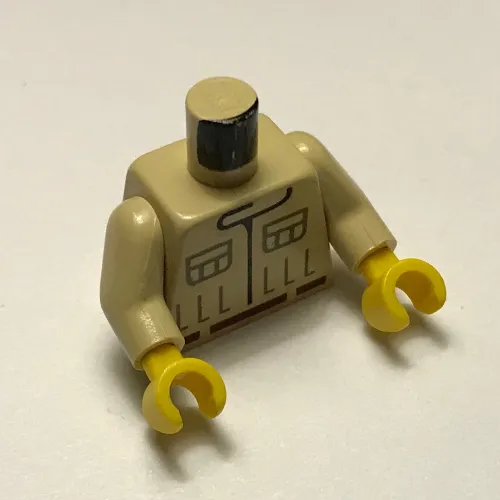 Torso Shirt with Pockets Print (Rebel Mechanic), Tan Arms, Yellow Hands