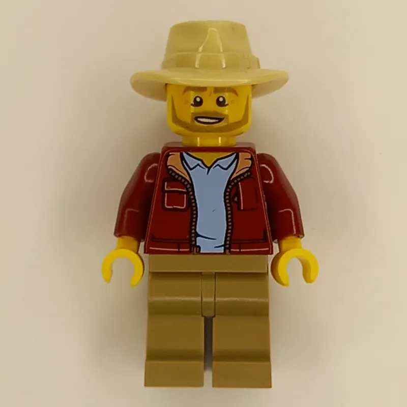 Larry Jones - Dark Red Torso, Dark Tan Legs, Tan Hat
