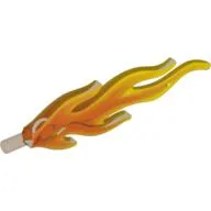 Wave / Flame Rounded Large with Marbled Trans-Orange Pattern