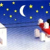 Santa on Sleigh with Reindeer