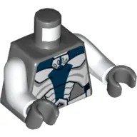 Torso Armor, White and Dark Blue Plates Print (Umbaran Soldier), White Arms, Dark Bluish Gray Hands