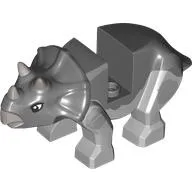 Animal, Dinosaur, Triceratops Small with Light Bluish Grey Legs, Horns, Mouth, Black Eyes print