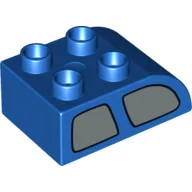 Duplo Brick 2 x 3 with Curved Top and Double Window Print on Both Sides