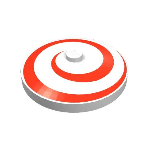 Dish 4 x 4 Inverted [Radar] with Red Spiral Print