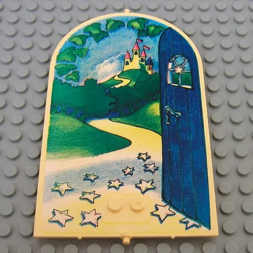 Belville, Wall, Door 1 x 10 x 12 Arched Swivel with Open Door and Castle Print