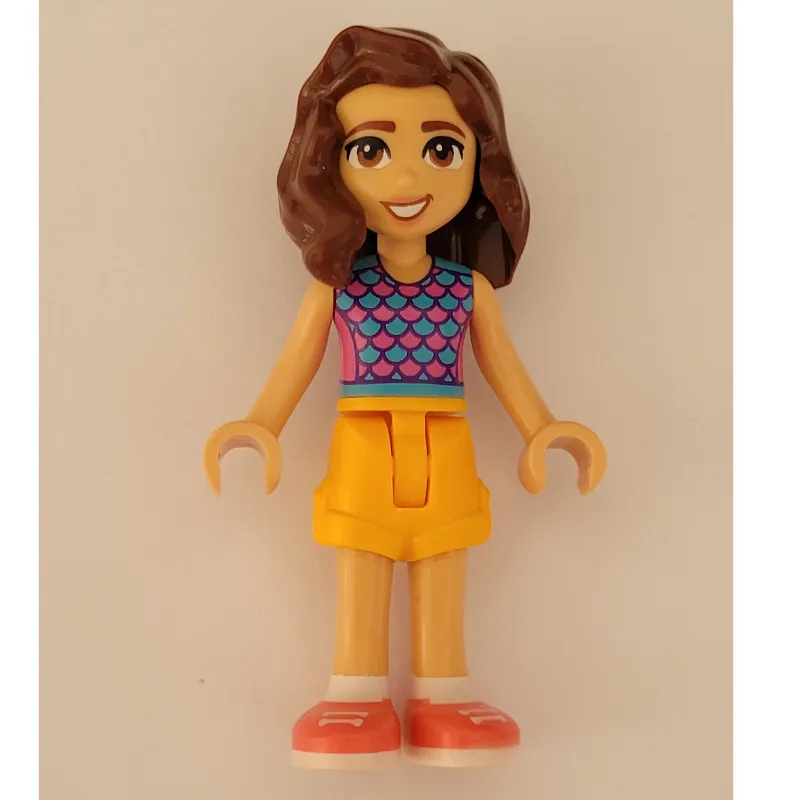 Luna - Bright Light Blue Top, Bright Light Orange Skirt