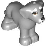 Animal, Dog Big with White Eyebrows, Nose, Black Eyes print