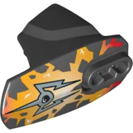 Large Figure Limb Cover, Size 5, Armor with Ball Joint Socket with Fire and Silver Single Lightning Bolt Print (Jetbug)