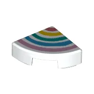 Tile Round 1 x 1 Quarter with Rainbow Print