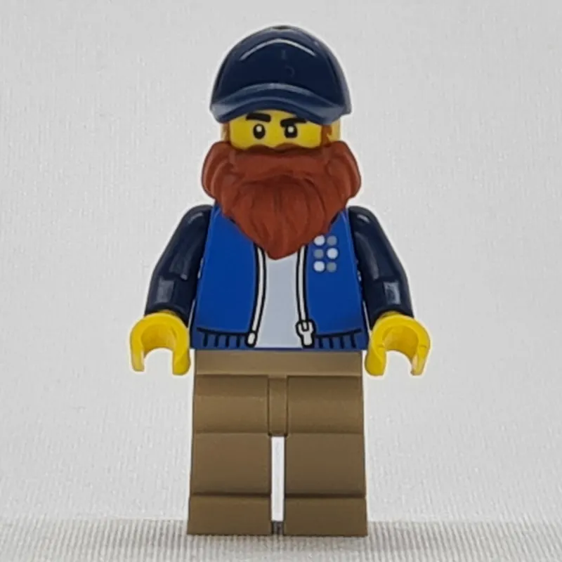 Man, Dark Azure Jacket, Dark Tan Legs, Dark Blue Hat, Dark Orange Beard