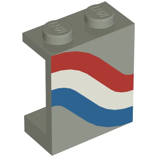 Panel 1 x 2 x 2 Solid Stud with Red/White/Blue Left Print