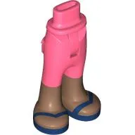 Minidoll Hips and Trousers with Back Pockets with Medium Brown Feet, Dark Blue Sandals print