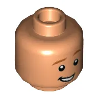 Minifig Head Hercules, Dark Orange Eyebrows and Chin Contour, Smile / Fierce Print
