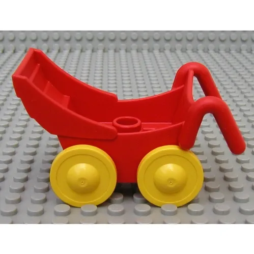 Duplo Pram (Baby Carriage, Stroller) with Yellow Wheels - Complete Assembly