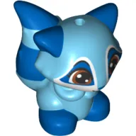 Animal, Raccoon with Blue Ears, Feet and Striped Tail Print (Windflower)