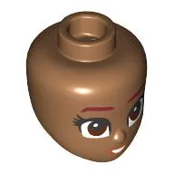 Minidoll Head with Dark Red Eyebrows, Reddish Brown eyes, Looking Up print