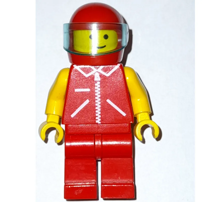 Man, Red Jacket with Zipper and Pockets, Red Legs, Red Helmet with Visor
