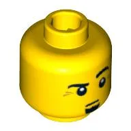 Minifig Head Artist, Eyebrows, Raised Left Eyebrow, Goatee, White Pupils Print